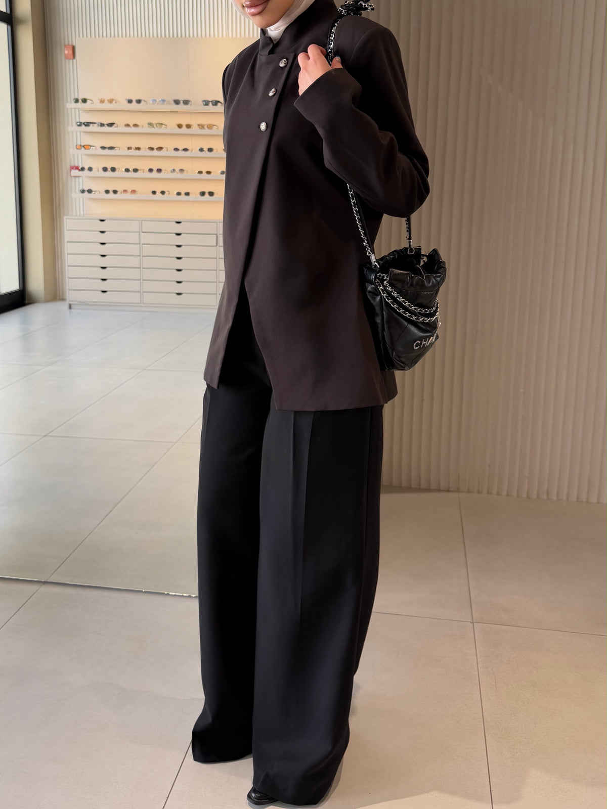 Side button blazer