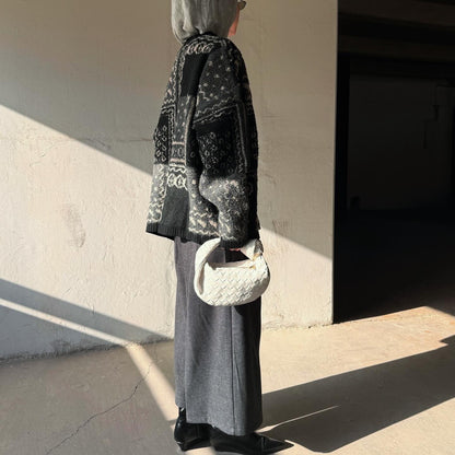 Thick wool knitted cardigan