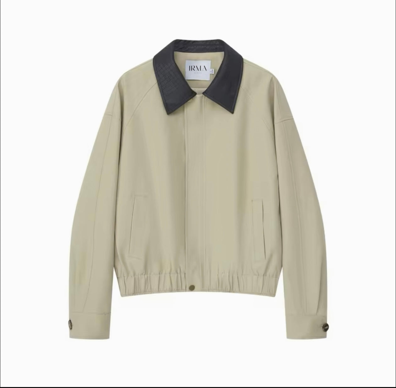 Bomber Jacket with Leather Collar