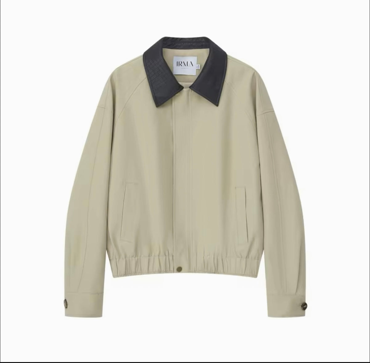 Bomber Jacket with Leather Collar
