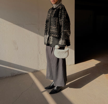 Thick wool knitted cardigan