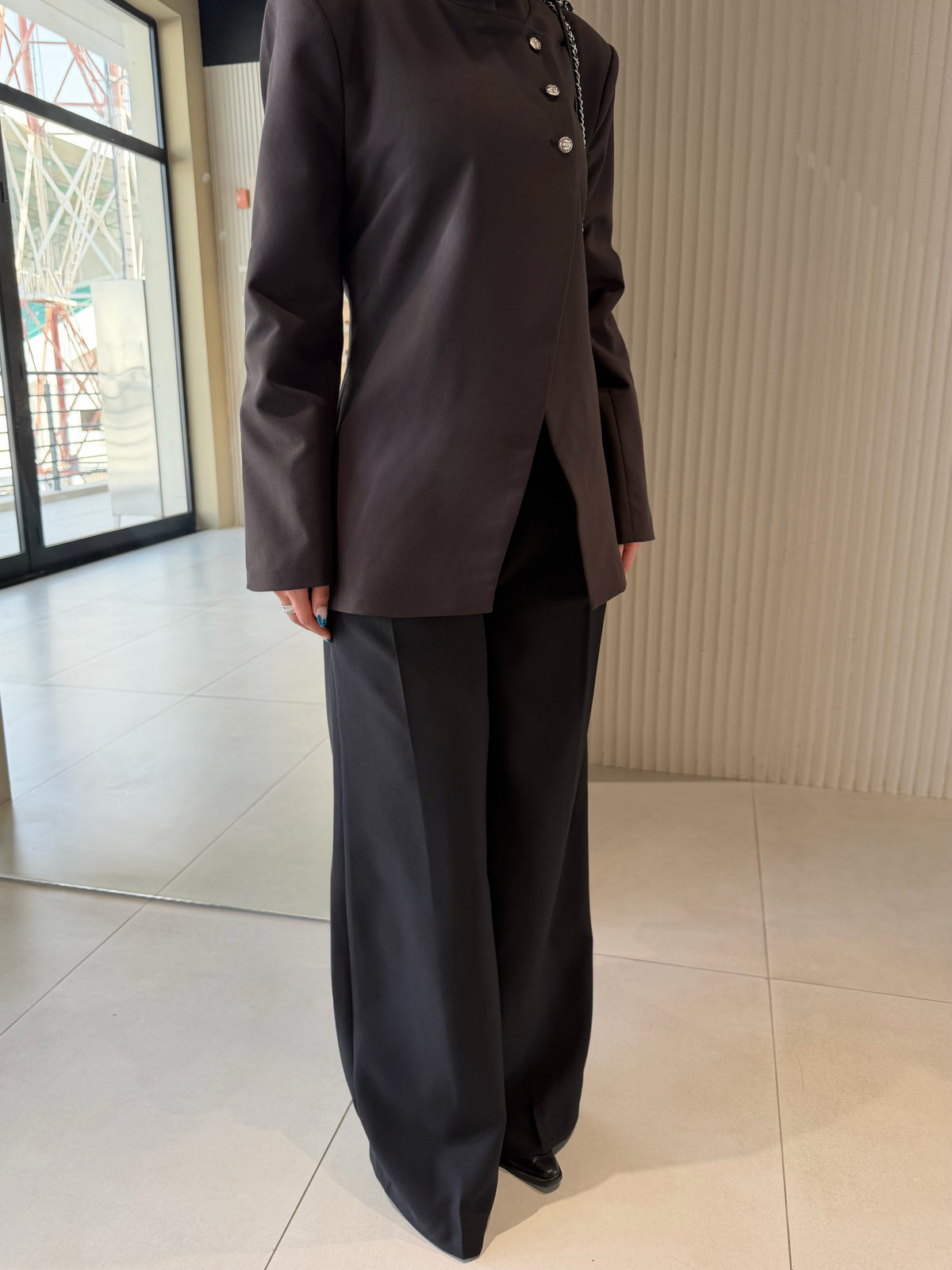 Side button blazer