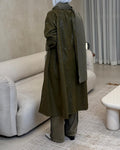 Soft leather trench coat Deep Olive