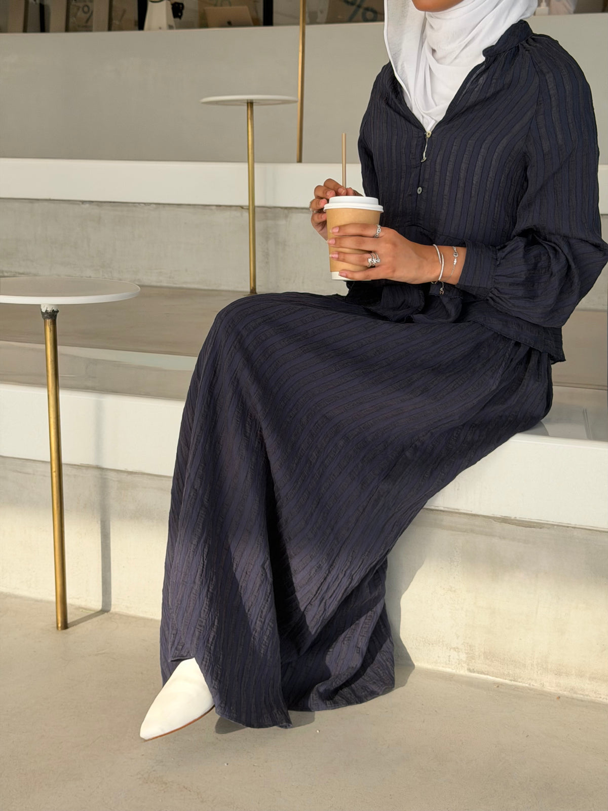 Navy skirt set
