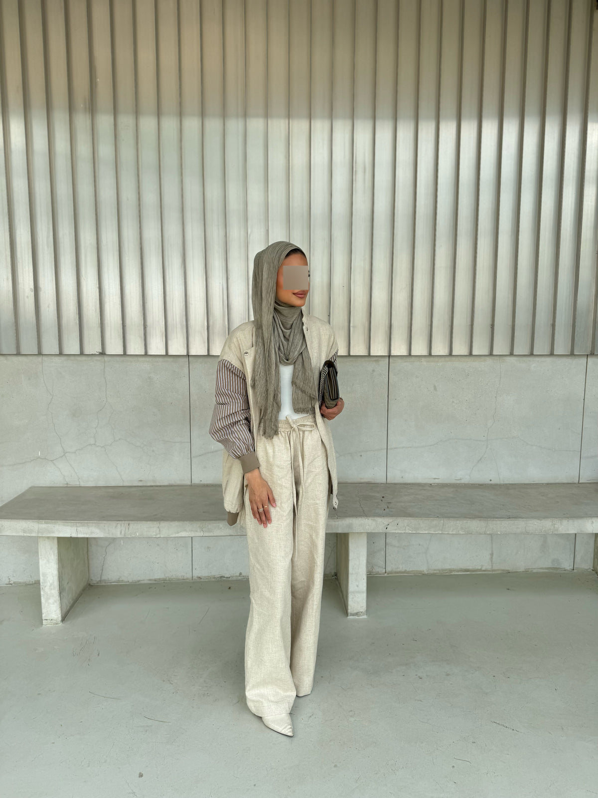 Linen striped set