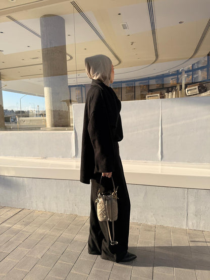 Wrapped shawl top with loose strap pants set