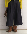 Wide-Leg Midi Culottes with belt
