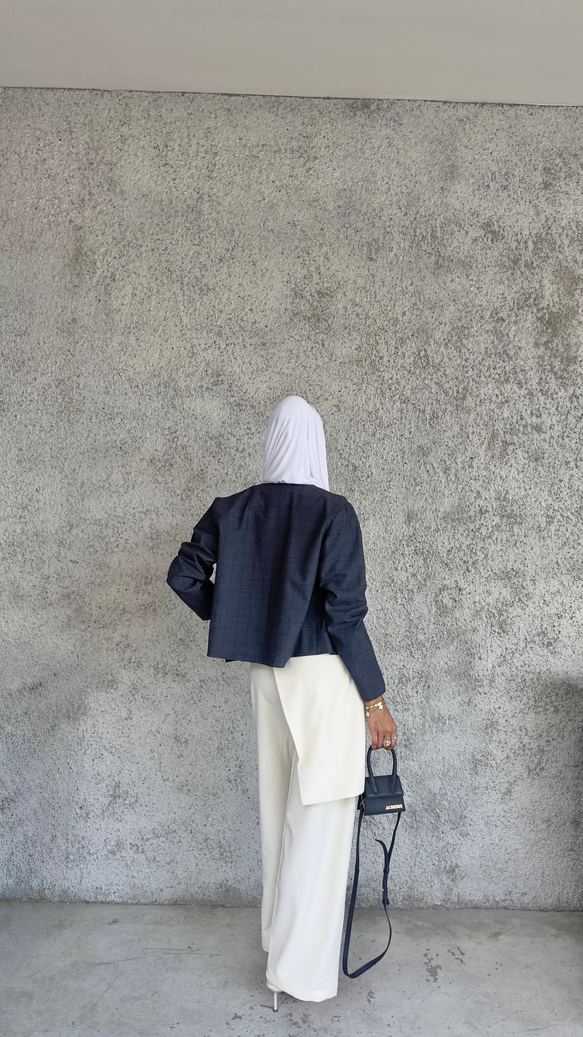 Wrapped front trousers off white color