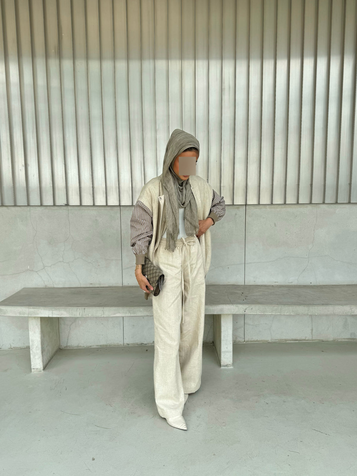 Linen striped set