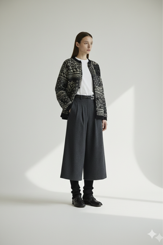 Thick wool knitted cardigan