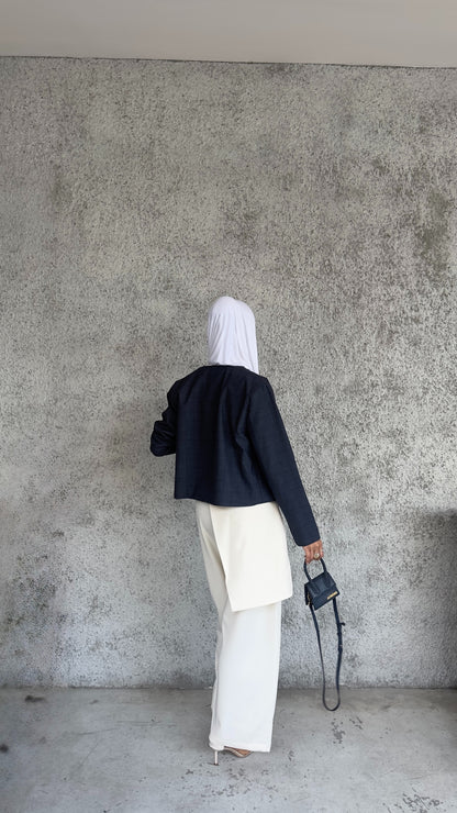 Wrapped front trousers off white color