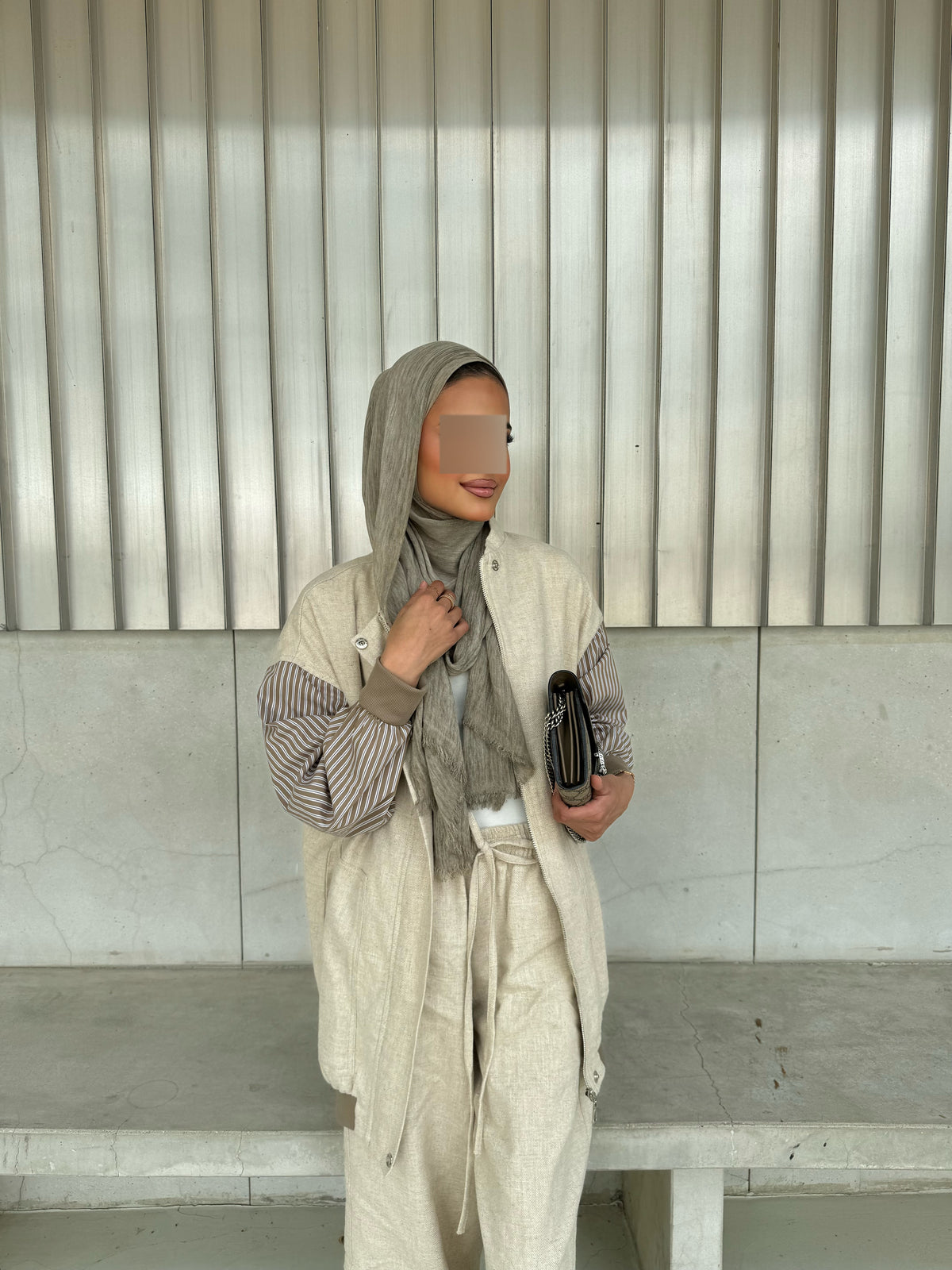 Linen striped set