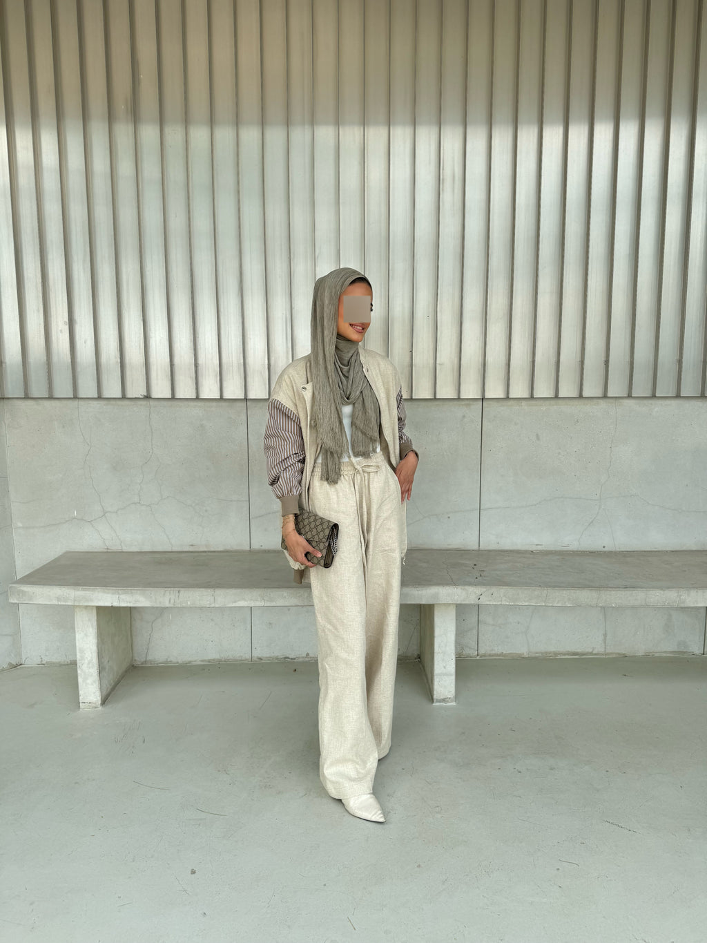 Linen striped set