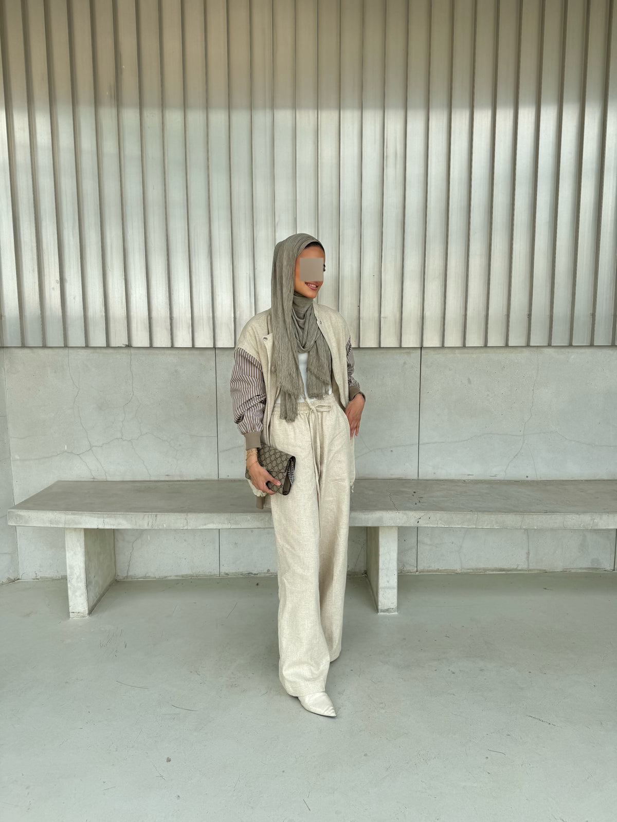 Linen striped set