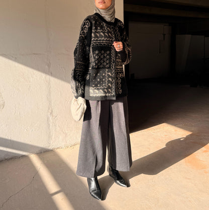 Thick wool knitted cardigan