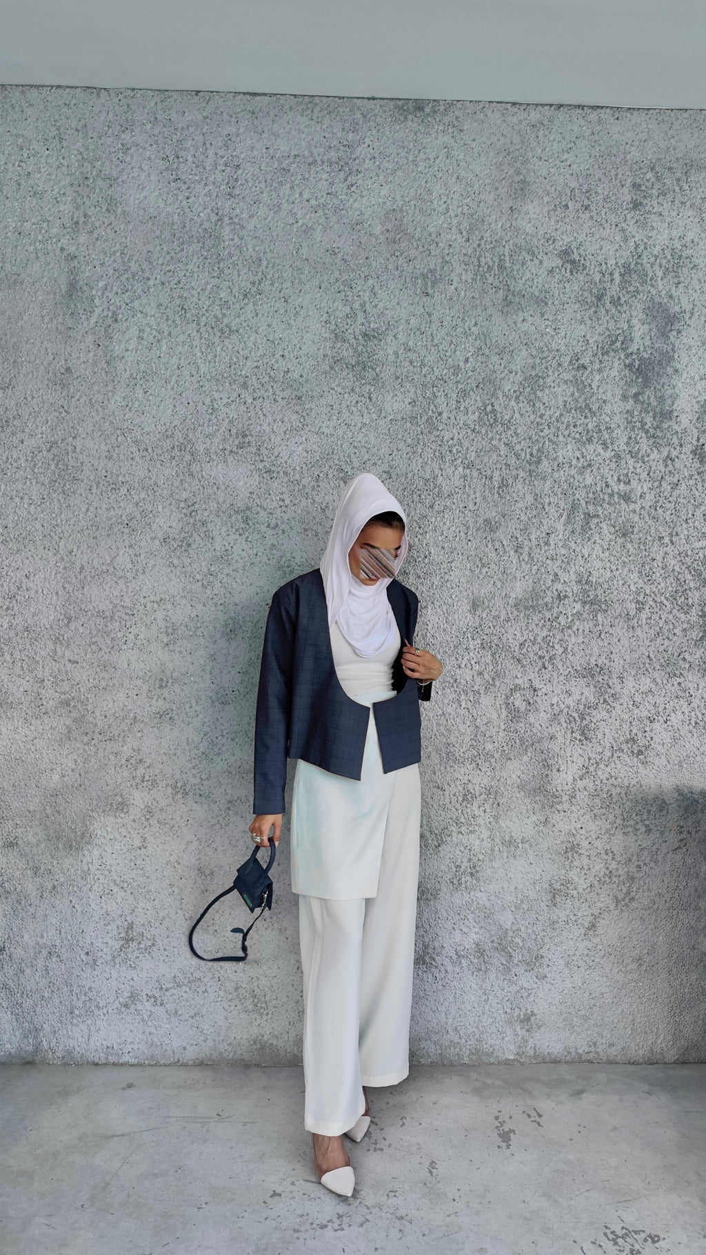Wrapped front trousers off white color