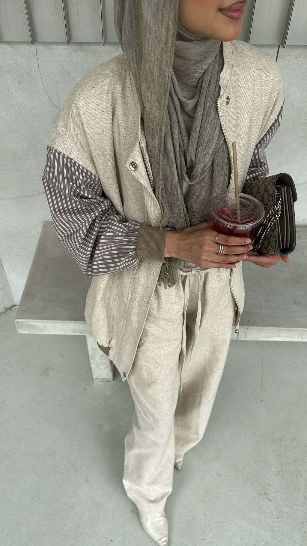 Linen striped set