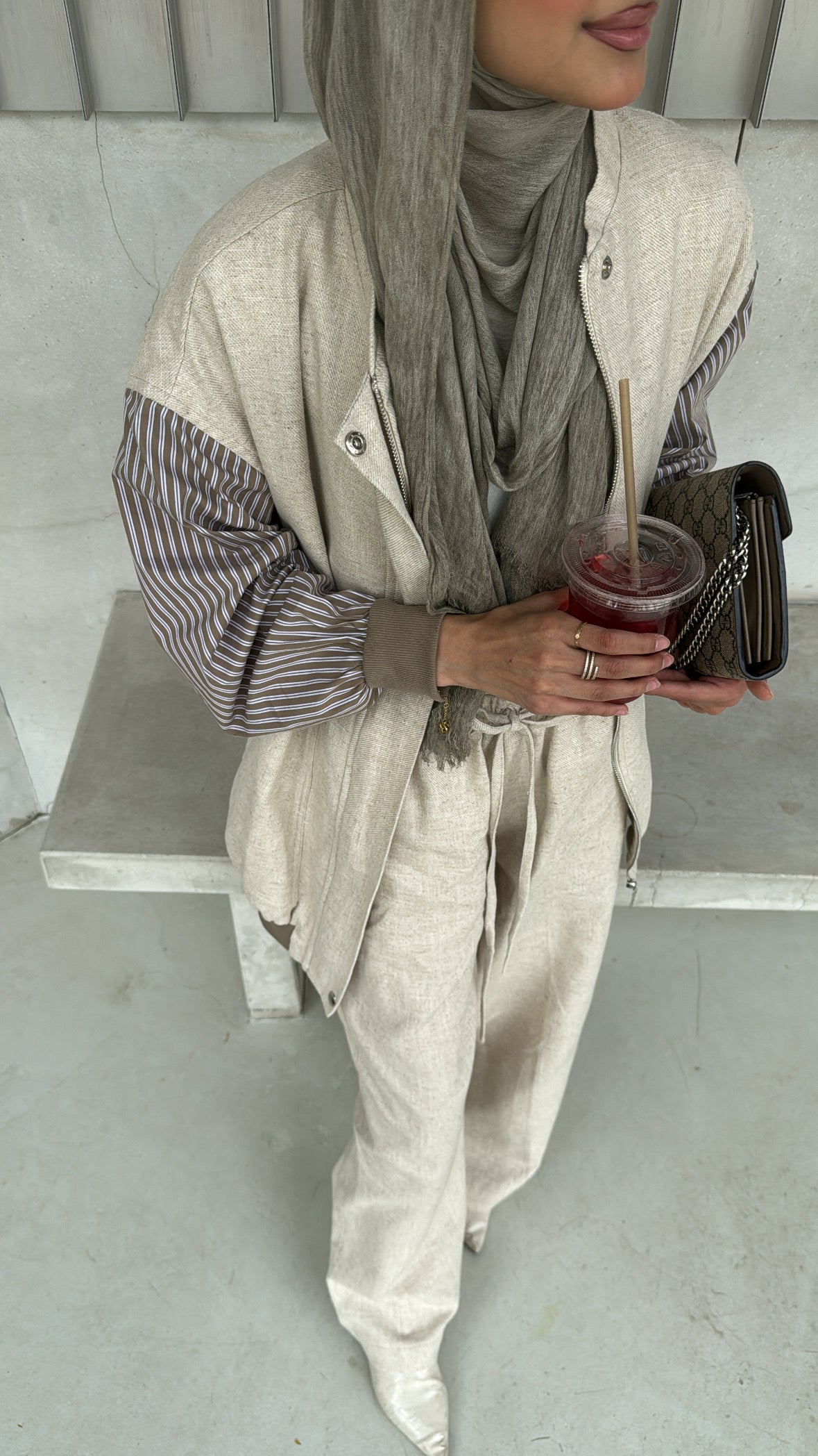 Linen striped set