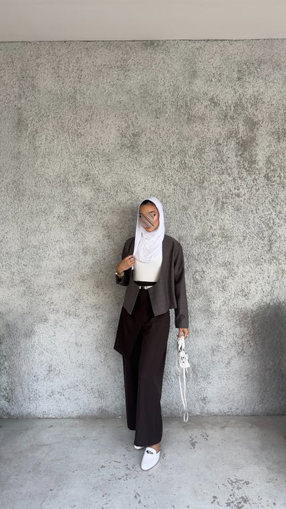 Wrapped front trousers brown color