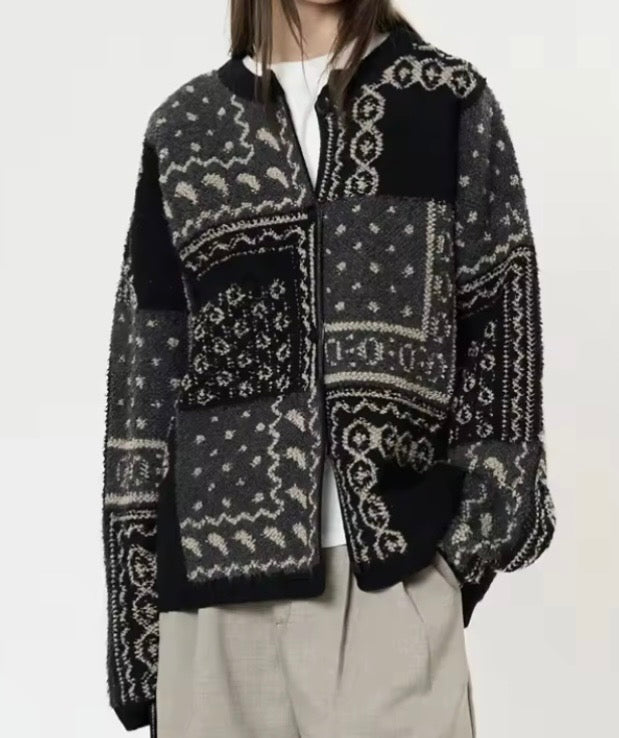 Thick wool knitted cardigan