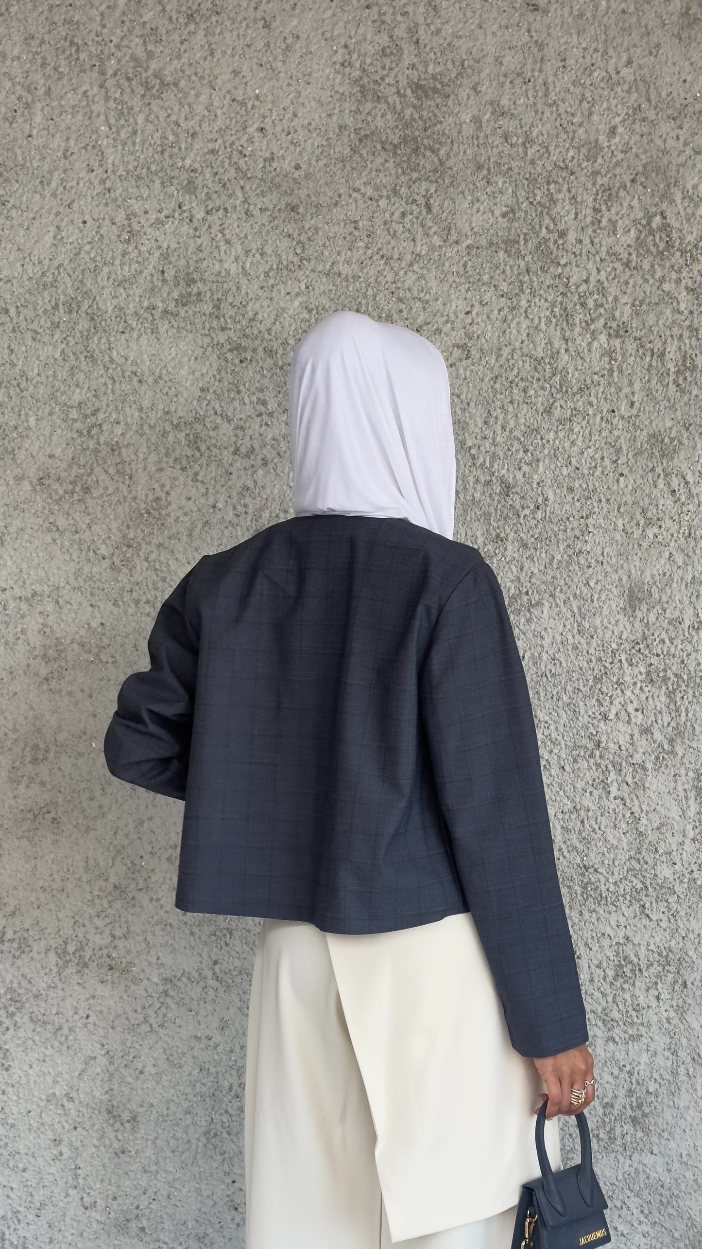 Wrapped front trousers off white color