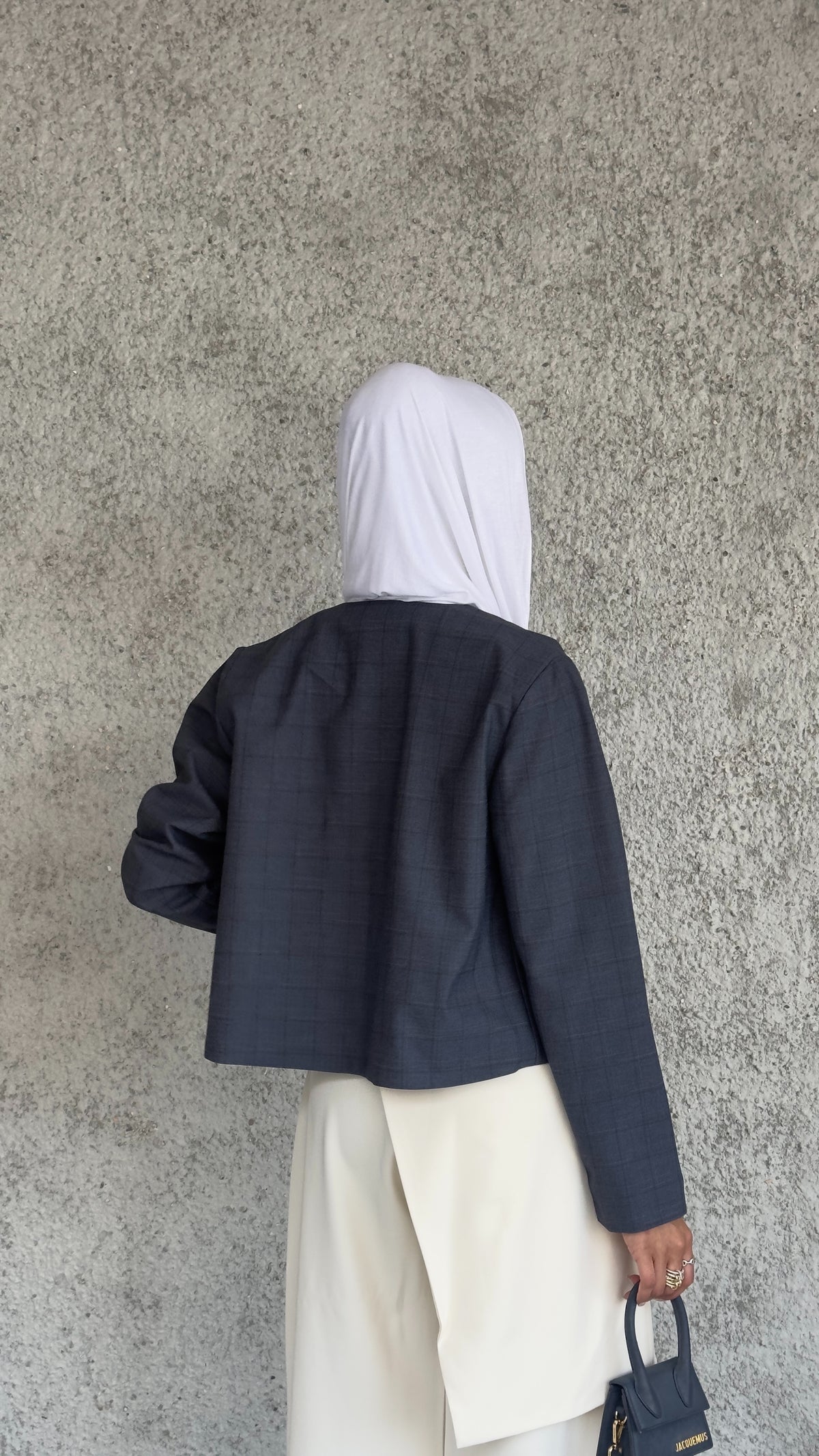 Wrapped front trousers off white color
