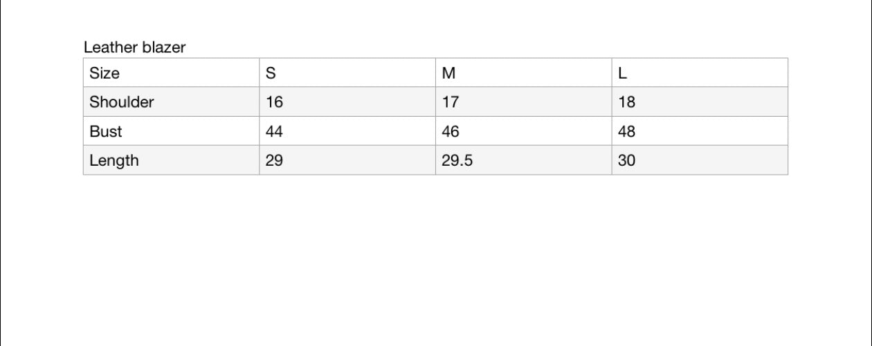 Leather blazer